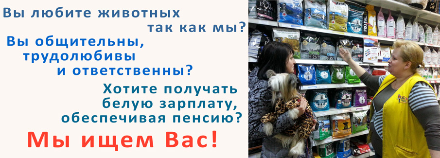 Вакансия продавец-консультант в зоомагазин