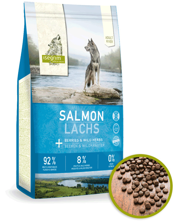 isegrim dry food adult river salmon